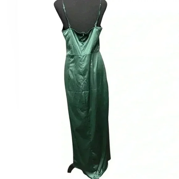 🎄 NWOT SHEIN Hunter green Hi/low long holiday dress, L (small XL) - Picture 4 of 4